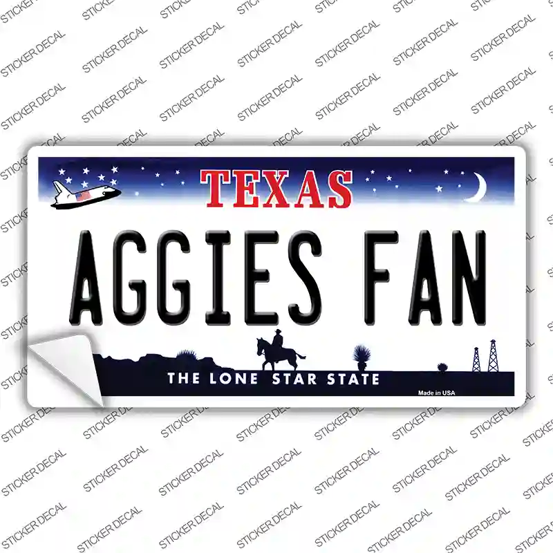 Aggies Fan TX Novelty Sticker Decal