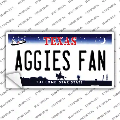 Aggies Fan TX Novelty Sticker Decal