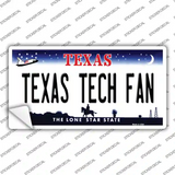 Texas Tech Fan TX Novelty Sticker Decal