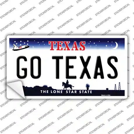 Go Texas TX Novelty Sticker Decal