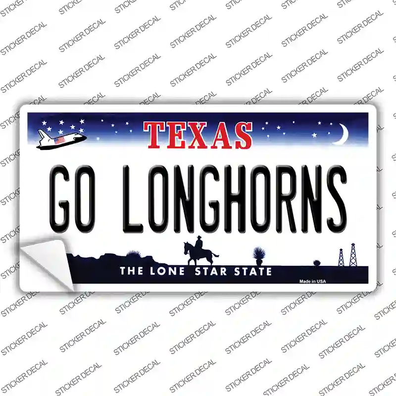Go Longhorns TX Novelty Sticker Decal