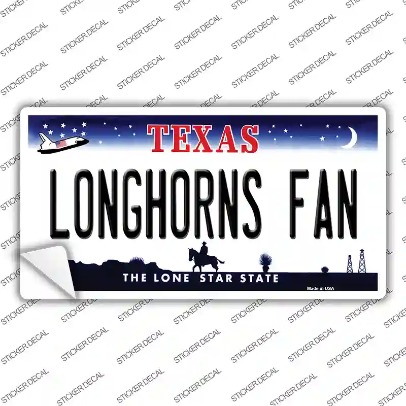Longhorns Fan TX Novelty Sticker Decal