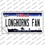 Longhorns Fan TX Novelty Sticker Decal