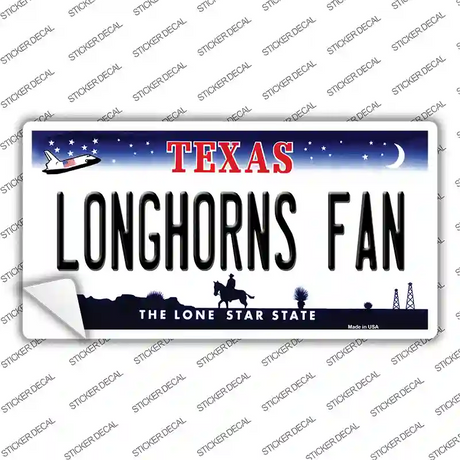 Longhorns Fan TX Novelty Sticker Decal