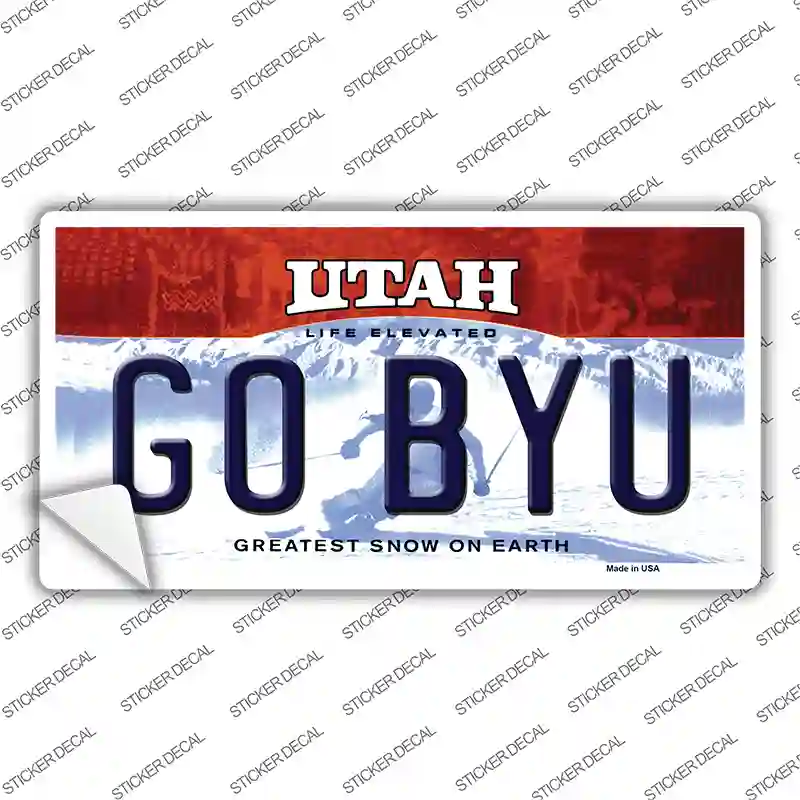 Go BYU UT Novelty Sticker Decal