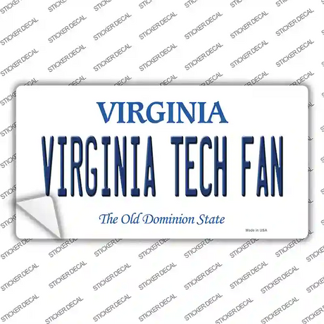 Virginia Tech Fan VA Novelty Sticker Decal