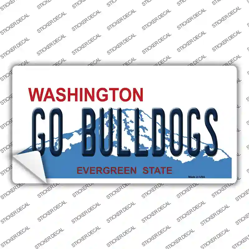 Washington Plate Go Bulldogs WA Novelty Sticker Decal