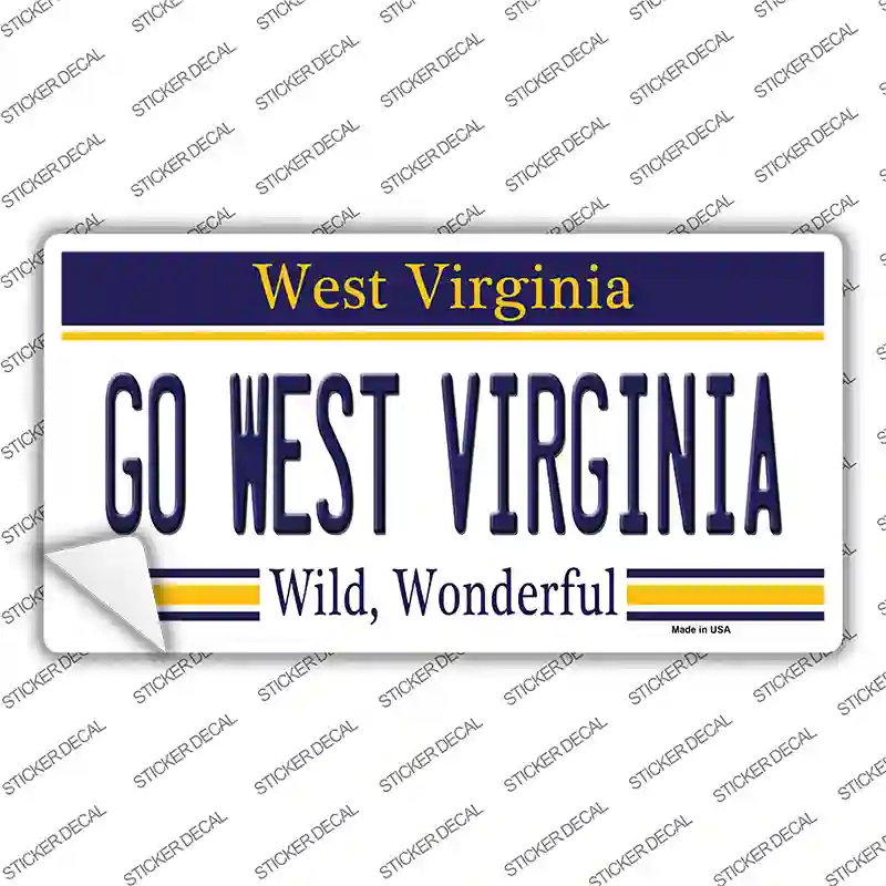 Go West Virginia Novelty Sticker Decal