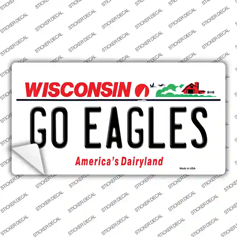 Go Eagles Wisconsin Novelty Sticker Decal