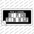 Pick A Vowel Novelty Sticker Decal