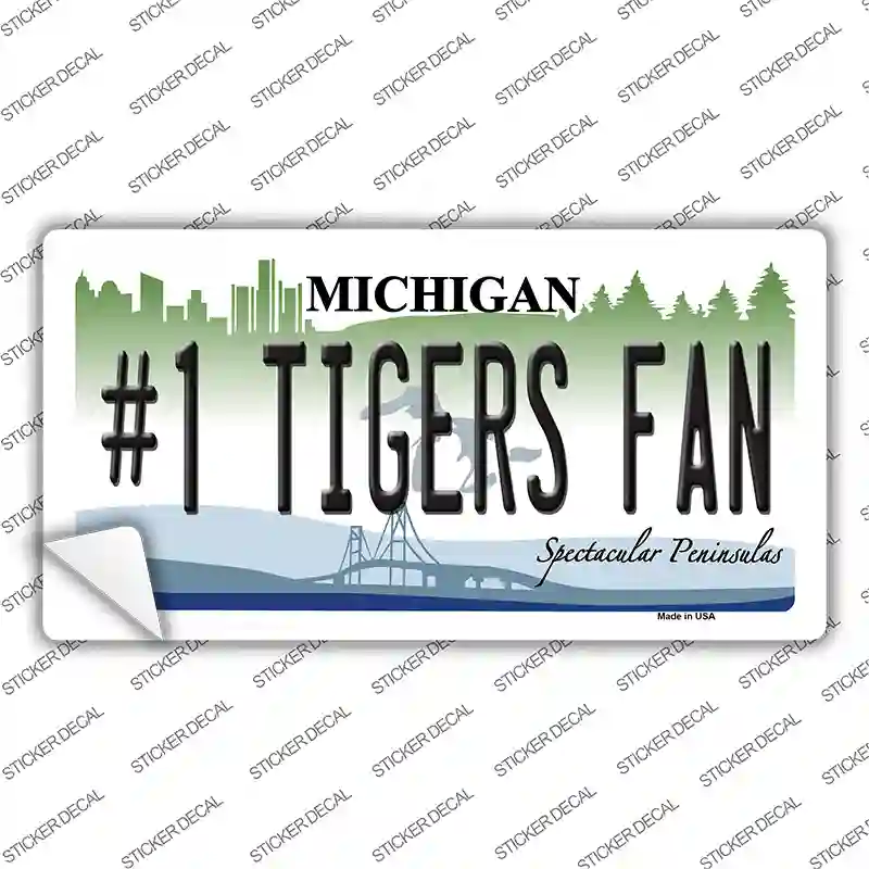 Number 1 Tigers Fan Novelty Sticker Decal