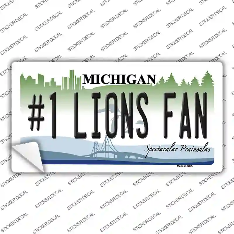 Number 1 Lions Fan Novelty Sticker Decal
