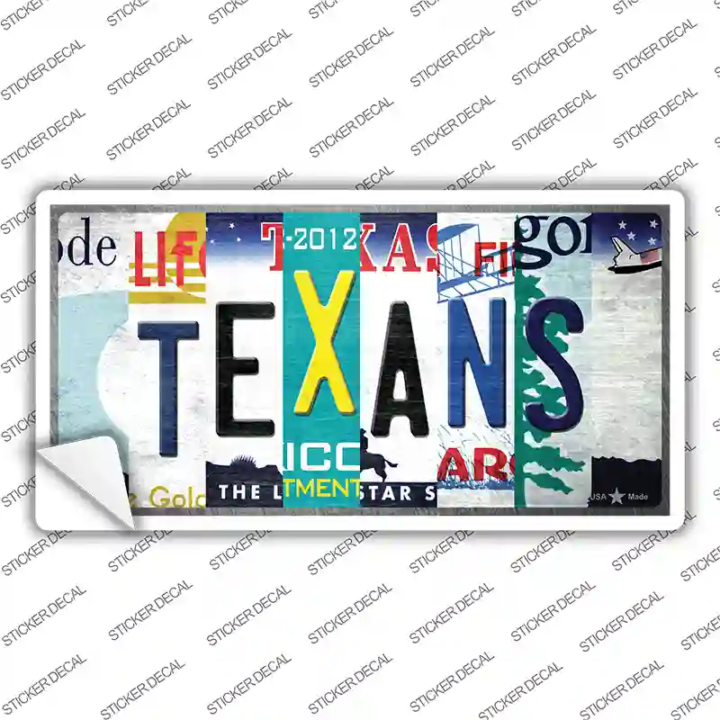 Texans Strip Art Novelty Sticker Decal