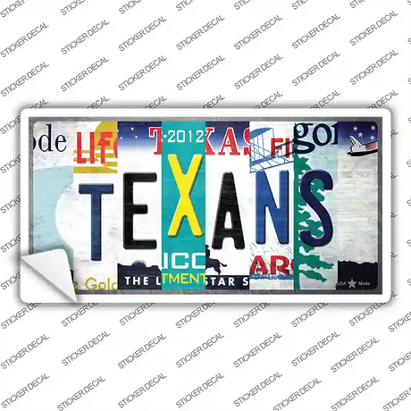 Texans Strip Art Novelty Sticker Decal