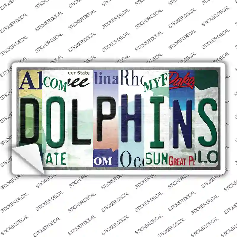 Dolphins Strip Art Novelty Sticker Decal