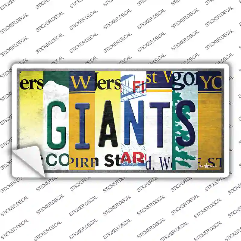 Giants Strip Art Novelty Sticker Decal