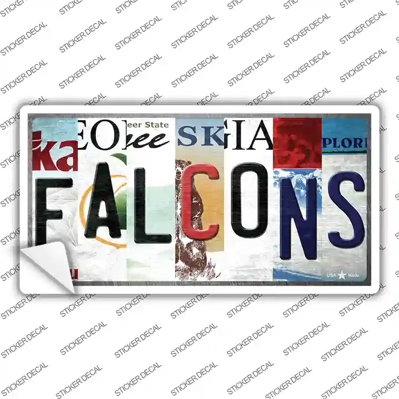 Falcons Strip Art Novelty Sticker Decal