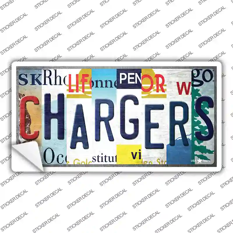 Chargers Strip Art Novelty Sticker Decal