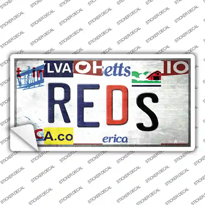 Reds Strip Art Novelty Sticker Decal