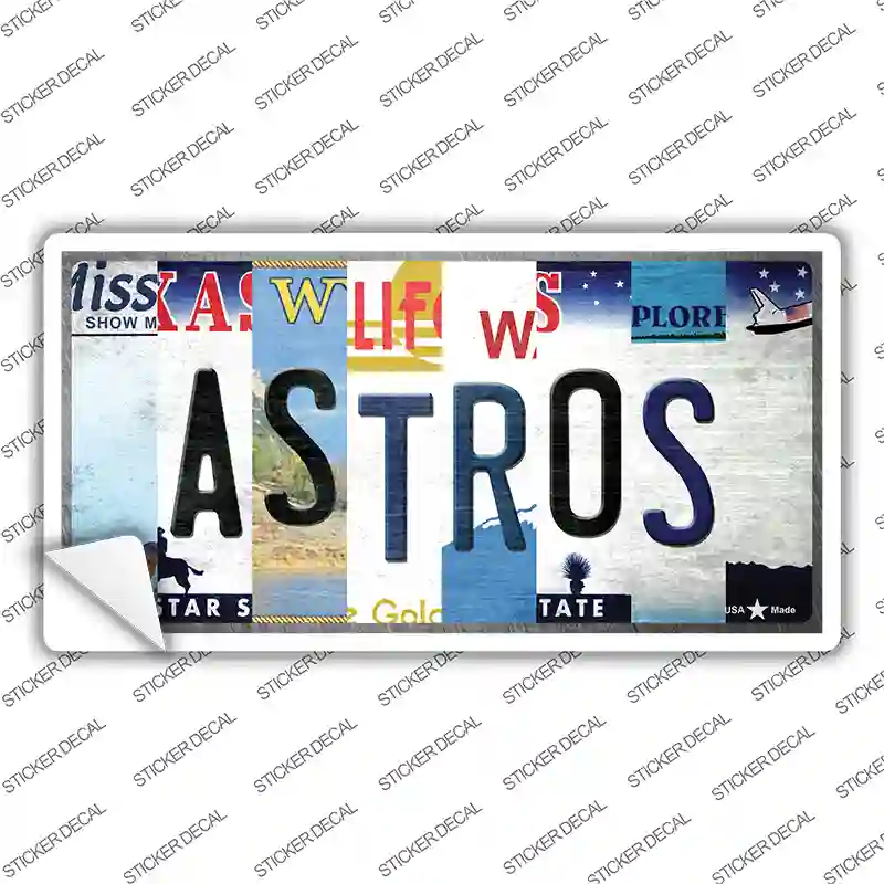 Astros Strip Art Novelty Sticker Decal