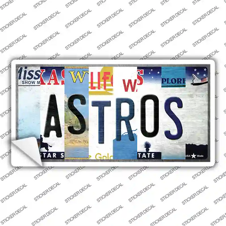 Astros Strip Art Novelty Sticker Decal