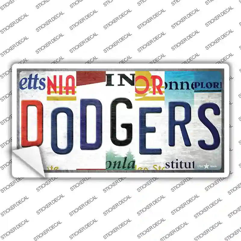 Dodgers Strip Art Novelty Sticker Decal