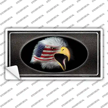 American Flag Eagle Black Novelty Sticker Decal