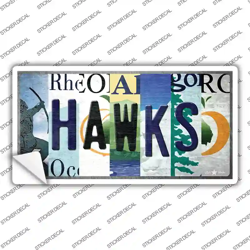 Hawks Strip Art Novelty Sticker Decal