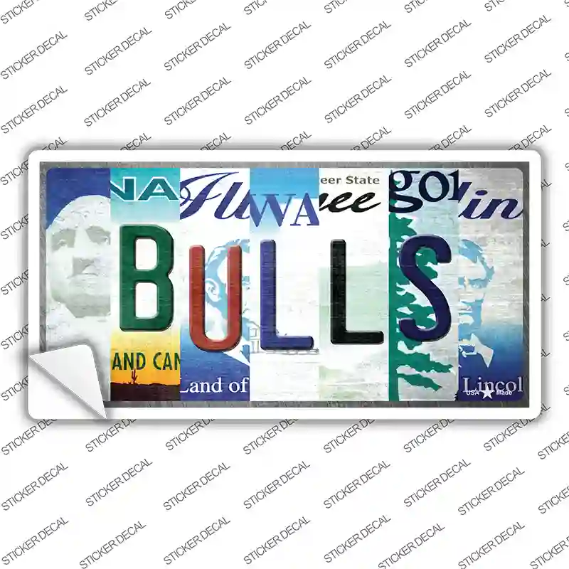 Bulls Strip Art Novelty Sticker Decal
