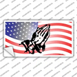 American Flag Praying Hands Novelty Sticker Decal