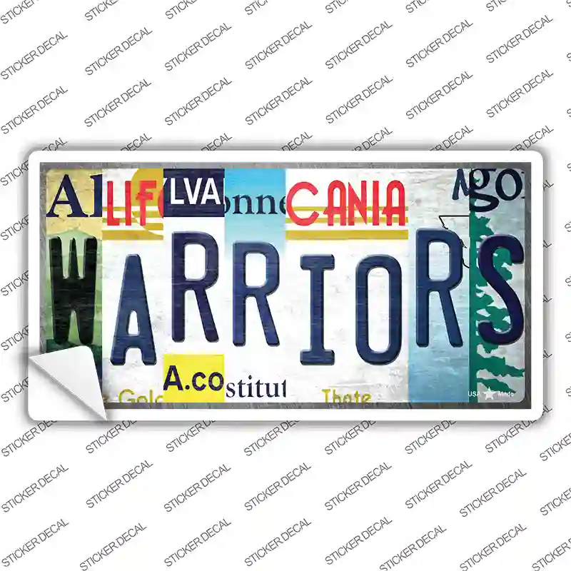 Warriors Strip Art Novelty Sticker Decal