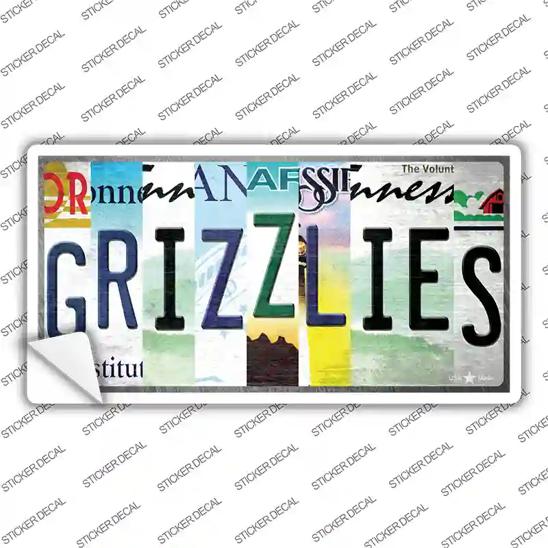 Grizzlies Strip Art Novelty Sticker Decal