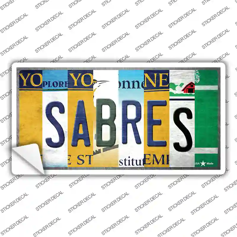 Sabres Strip Art Novelty Sticker Decal