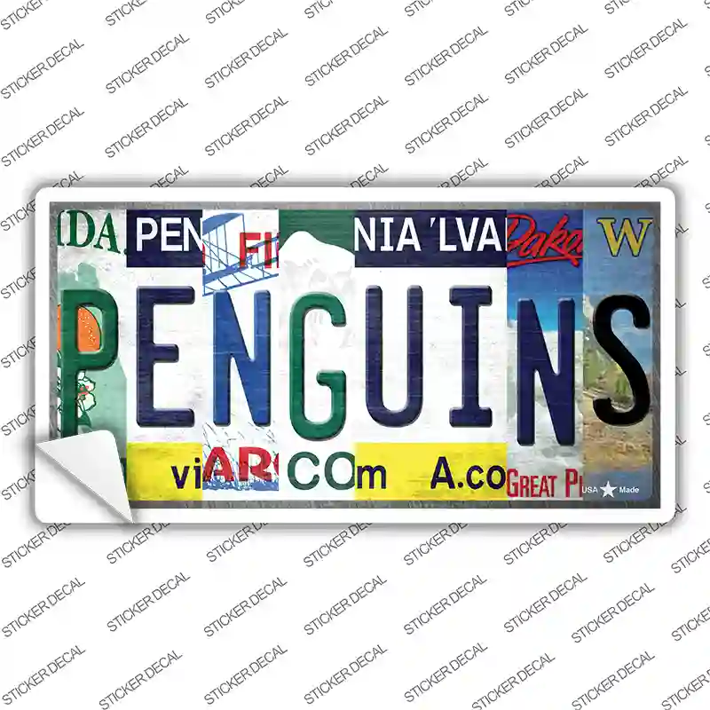 Penguins Strip Art Novelty Sticker Decal