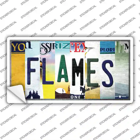 Flames Strip Art Novelty Sticker Decal