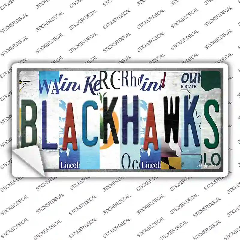 Blackhawks Strip Art Novelty Sticker Decal