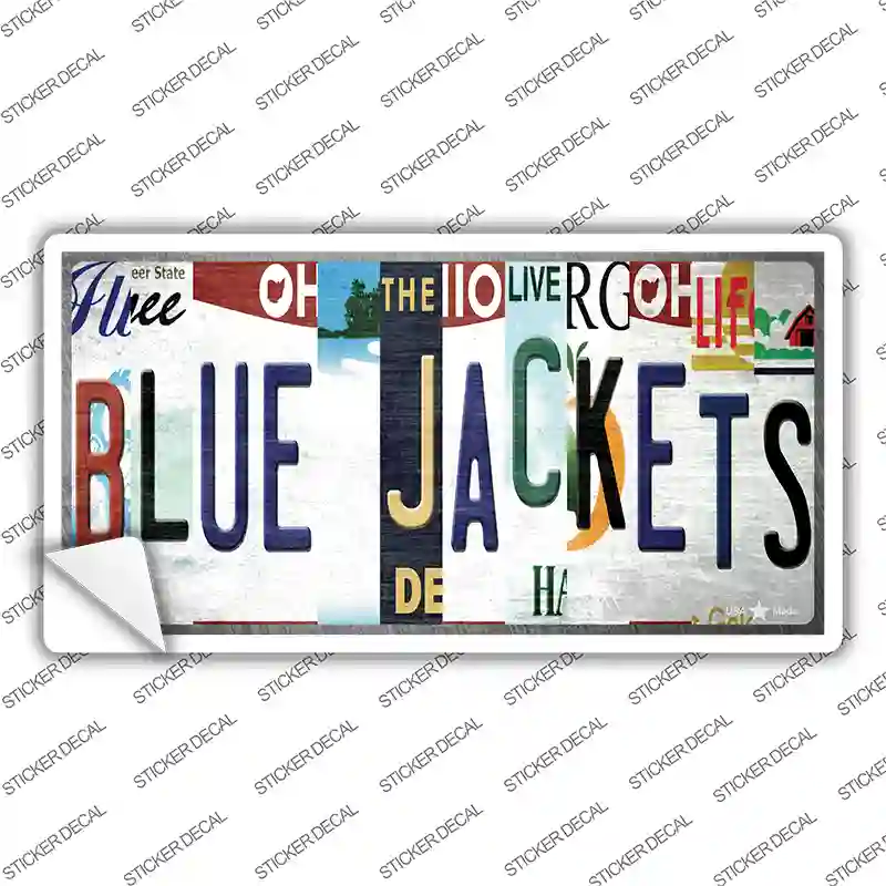 Blue Jackets Strip Art Novelty Sticker Decal