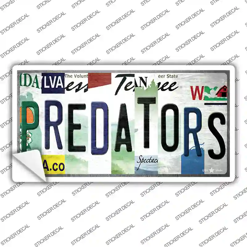 Predators Strip Art Novelty Sticker Decal