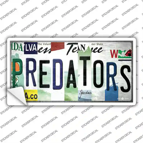 Predators Strip Art Novelty Sticker Decal