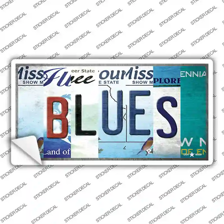 Blues Strip Art Novelty Sticker Decal
