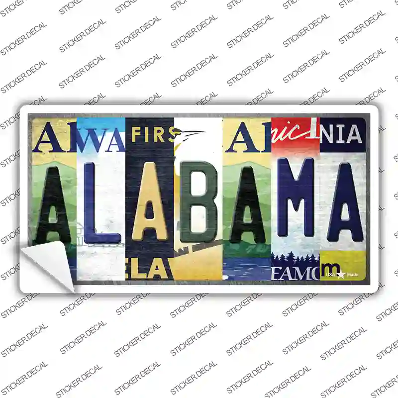 Alabama Strip Art Novelty Sticker Decal