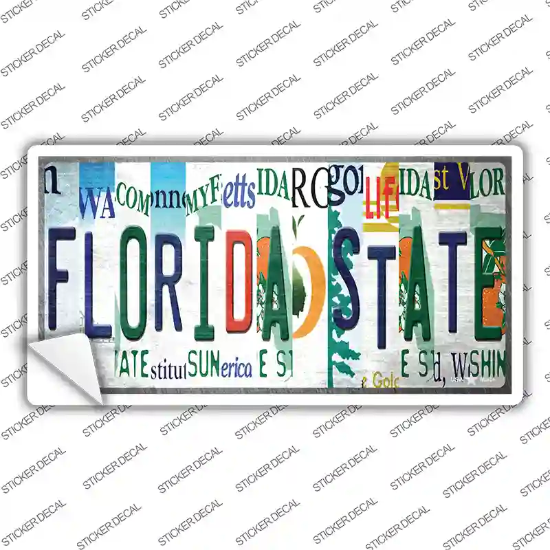 Florida State Strip Art Novelty Sticker Decal