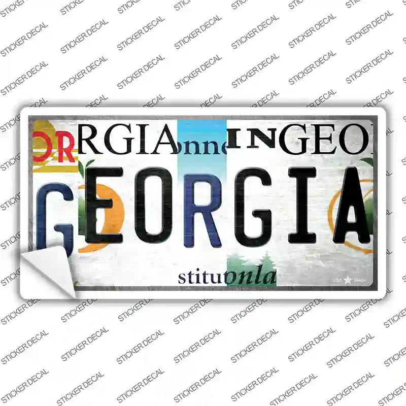 Georgia Strip Art Novelty Sticker Decal