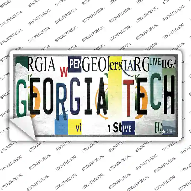 Georgia Tech Strip Art Novelty Sticker Decal