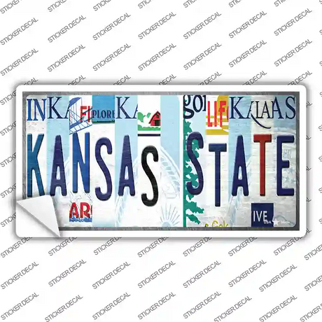Kansas State Strip Art Novelty Sticker Decal