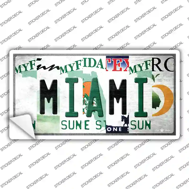 Miami Strip Art Novelty Sticker Decal