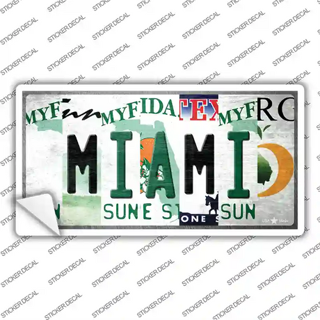 Miami Strip Art Novelty Sticker Decal