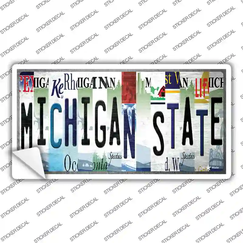 Michigan State Strip Art Novelty Sticker Decal