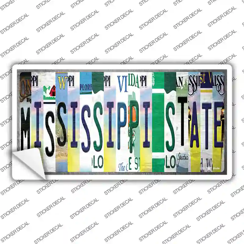 Mississippi State Strip Art Novelty Sticker Decal
