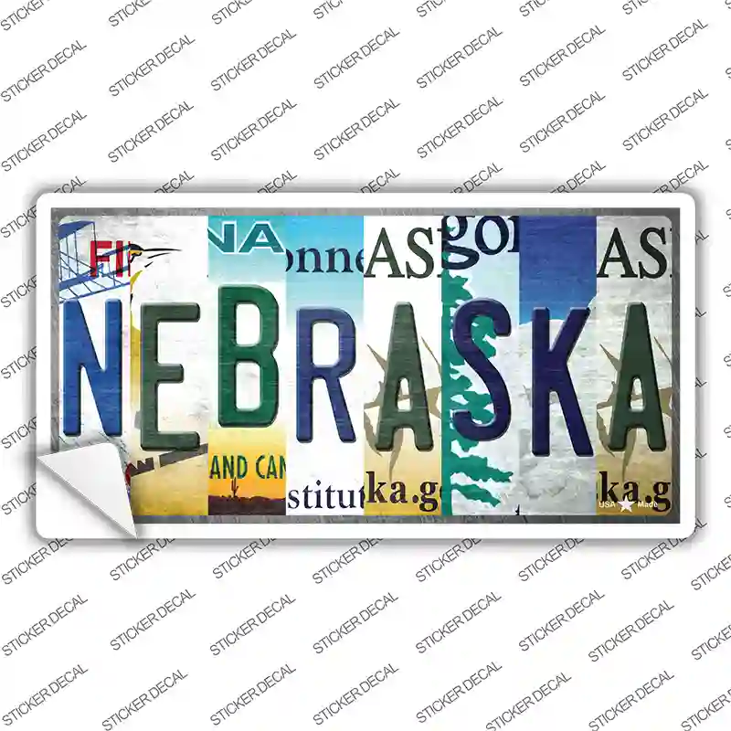Nebraska Strip Art Novelty Sticker Decal